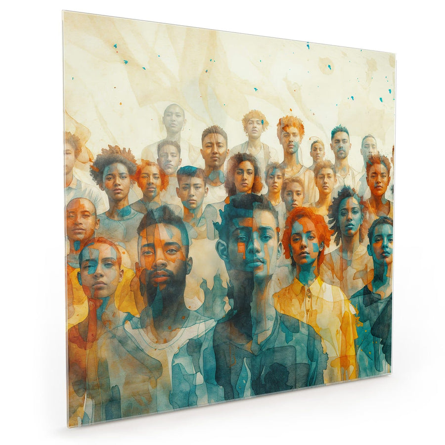 Maße Küchenrückwand Menschen in Aquarell aus Glas