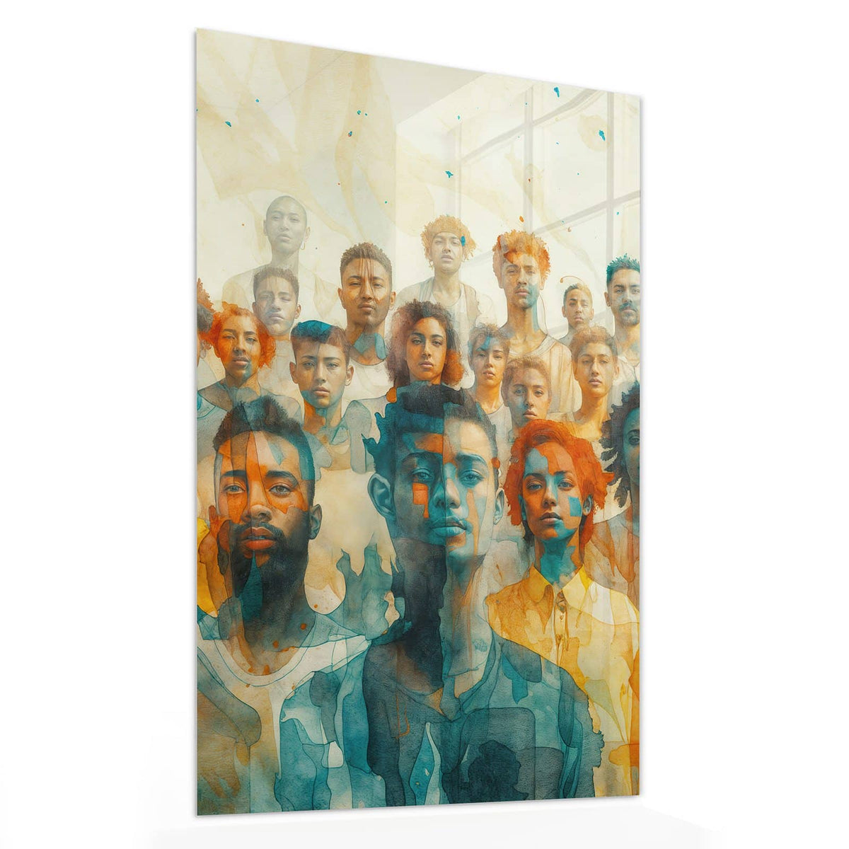 11 Größen – von 30 × 60 bis 60 × 150 cm – Wandbild - Menschen in Aquarell - Hochformat