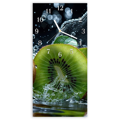 Wanduhr mit dem Motiv Kiwischeiben im Spritzer