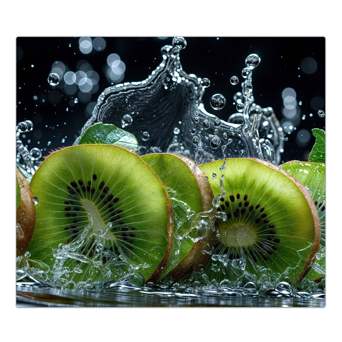 1-teilige Abdeckung für Herdplatten mit Kiwi und Wasser-Motiv in der Frontansicht #grösse_1-Teilig (60x52cm)