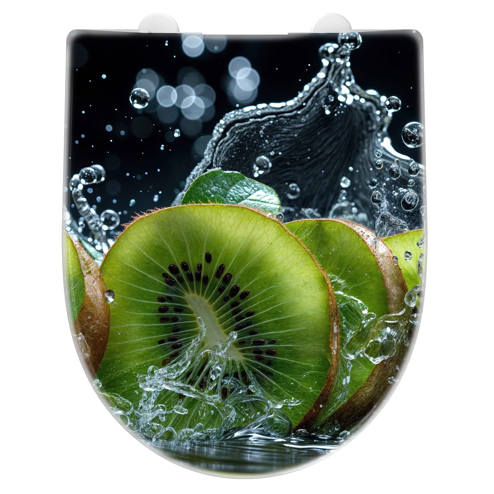 WC-Sitz mit Absenkautomatik Kiwi und Wasser