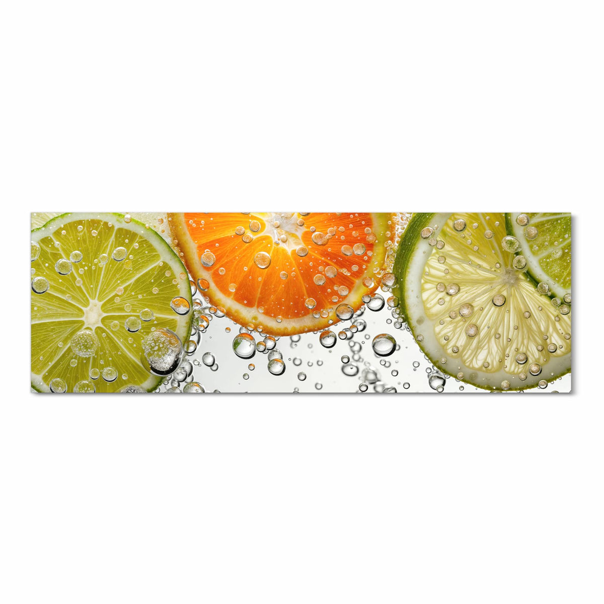Hygienischer rutschfester Läufer mit Motiv Frucht Spritzer in Frontansicht für den Flur