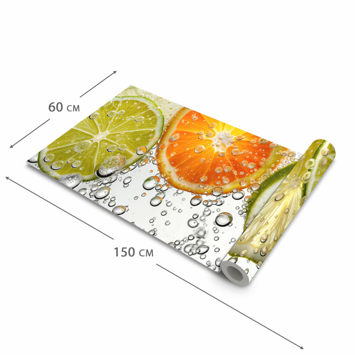 Bodenschonender Bodenläufer Teppich mit Motiv Frucht Spritzer in der Grösse 60x300 cm