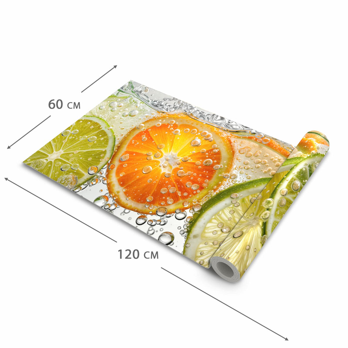 Bodenläufer mit Motiv Frucht Spritzer in der Grösse 60x300 cm für Ordnung & Übersicht