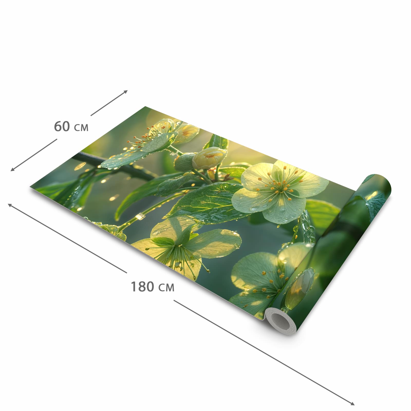 Komfortabler waschbarer Läufer für die Küche mit Motiv Blühende Knospen in der Grösse 60x270 cm