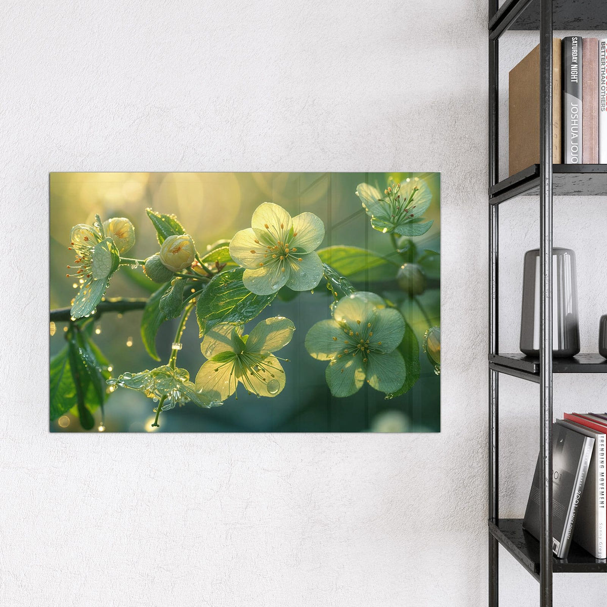 Magnettafel - Blüten mit Morgentau – Zarte Blüten mit Morgentau