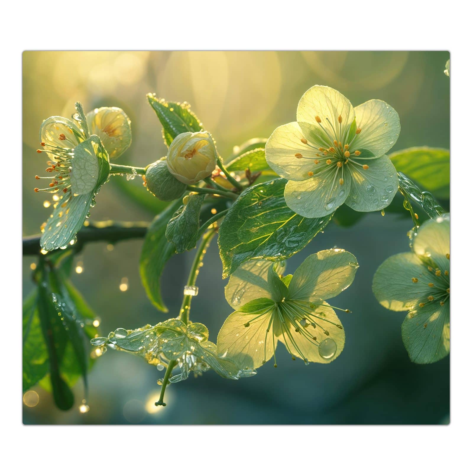 1-teilige Glasplatte für Herd mit Blühende Knospen-Motiv in der Frontansicht #grösse_1-Teilig (60x52cm)