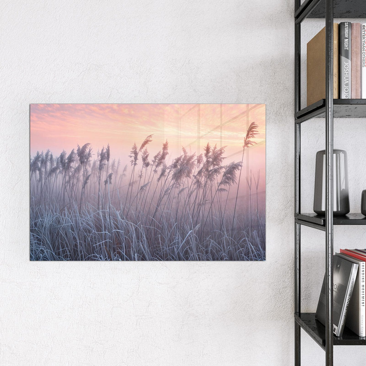 9 Größen – von 30 × 30 bis 120 × 90 cm – Magnettafel - Schilf im Morgenrot