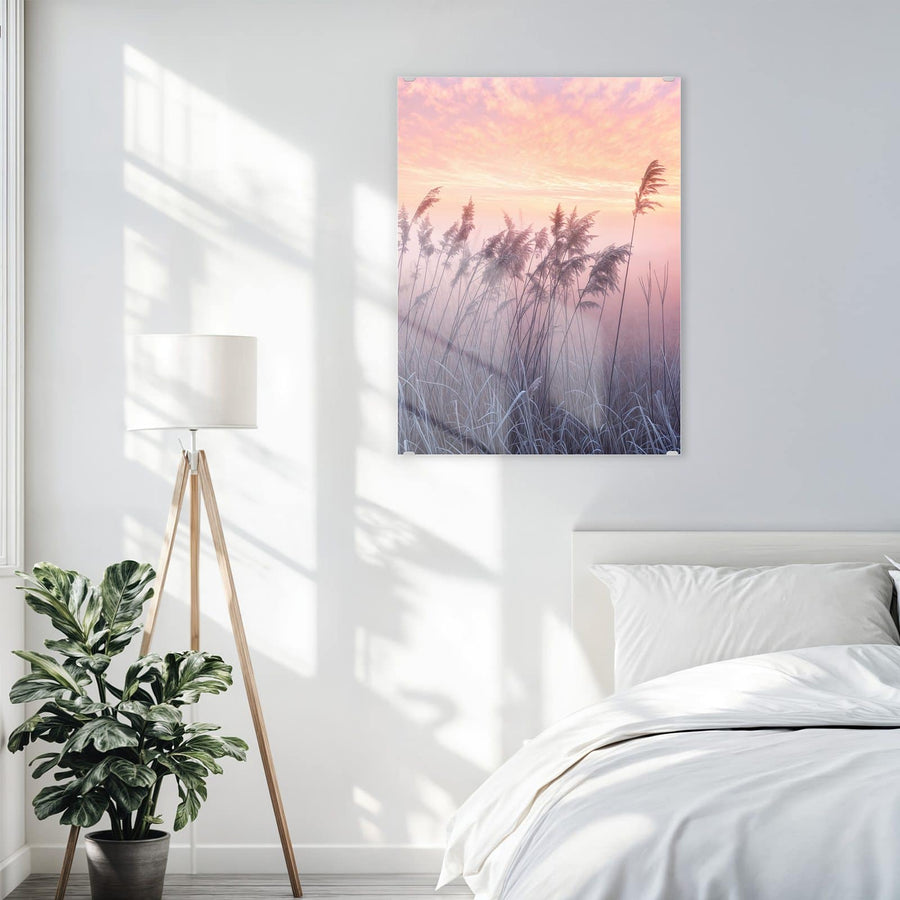 Maße Wandbild - Schilf im Morgenrot - Hochformat