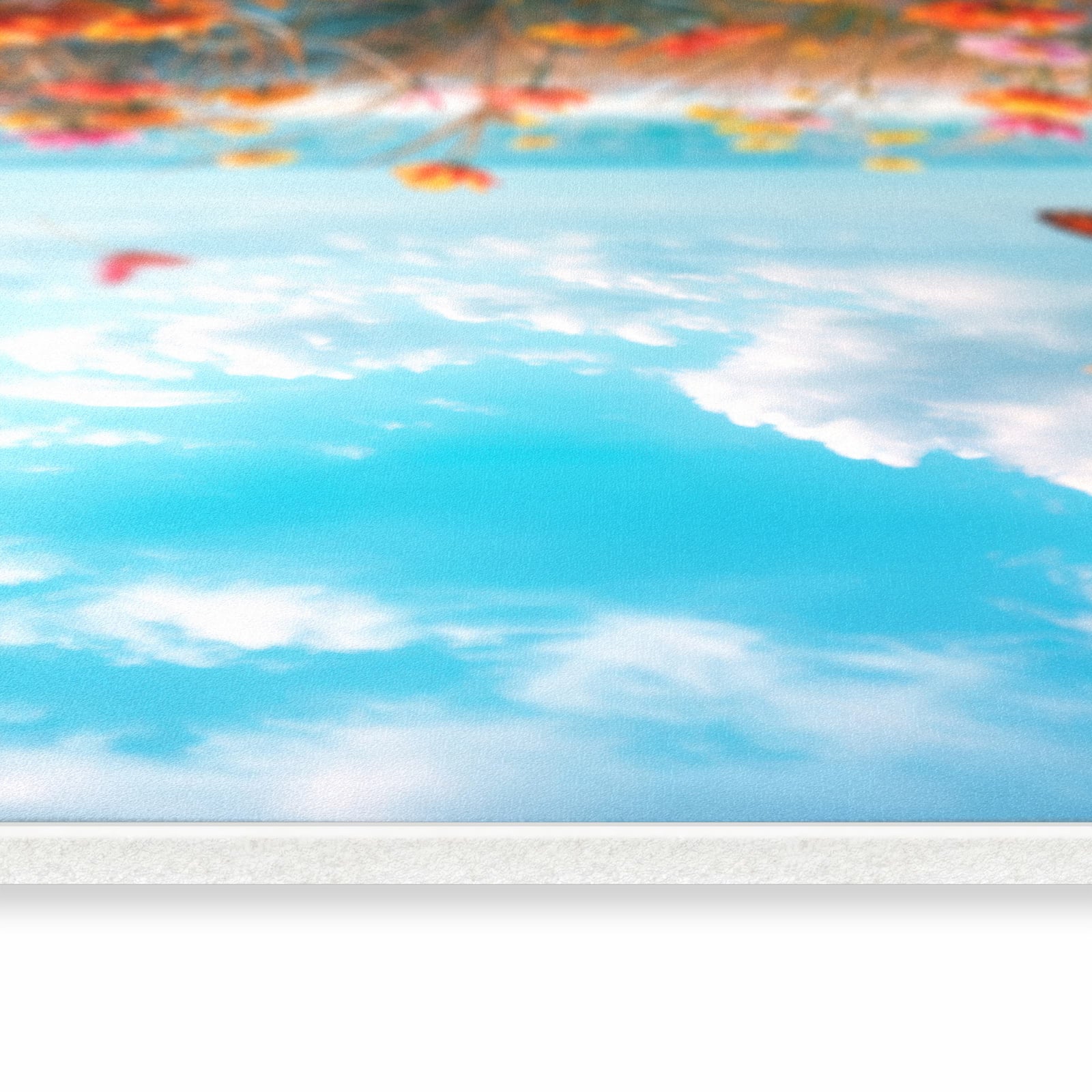 Rutschfester Küchenläufer mit Motiv Sommerblumenwiese in seitlicher Ansicht für Trittkomfort