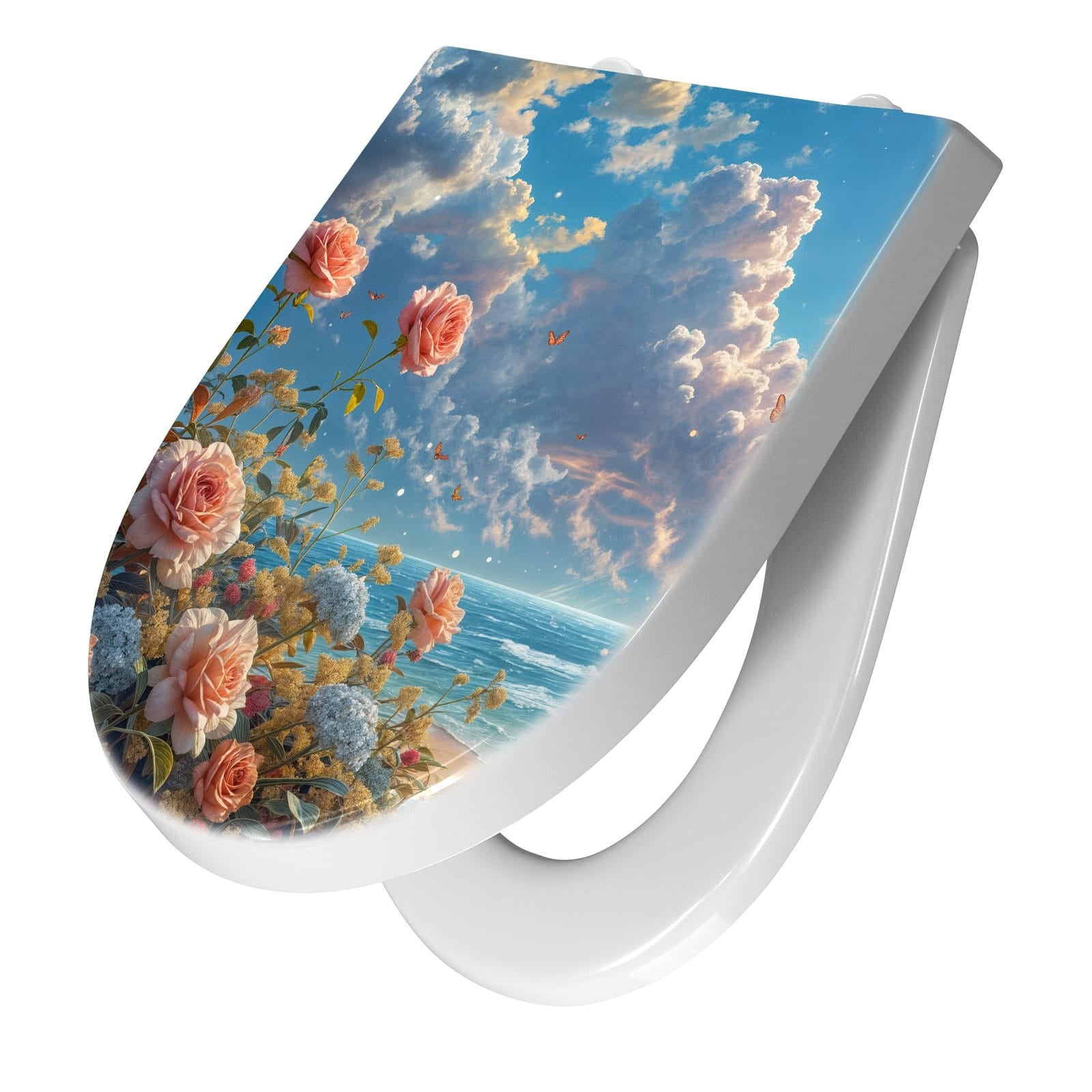 WC-Sitz mit Absenkautomatik Strandzeit mit Rosen