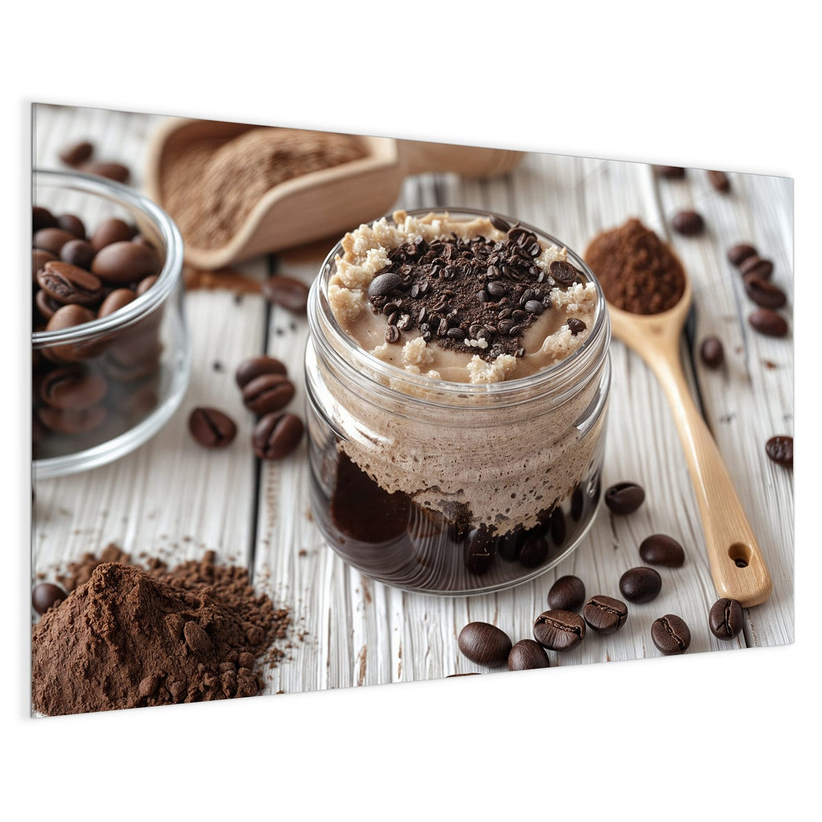 4 mm Glas statt lackiertem Blech – Magnettafel - Kaffeedessert im Glas