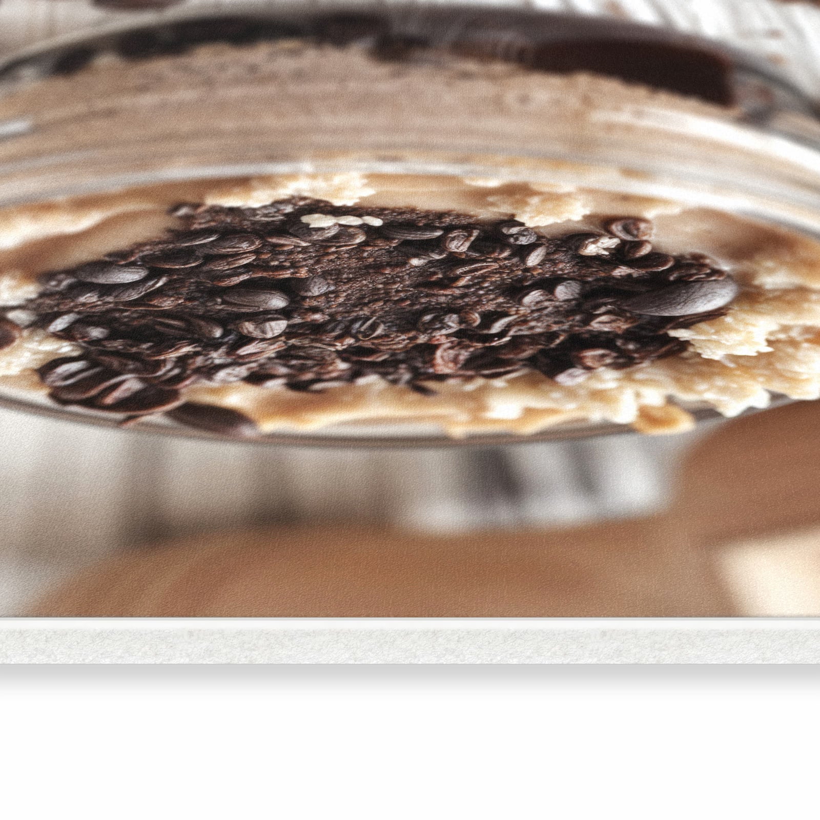 Abriebfester rutschfester Küchenläufer mit Motiv Kaffeedessert Glas in seitlicher Ansicht