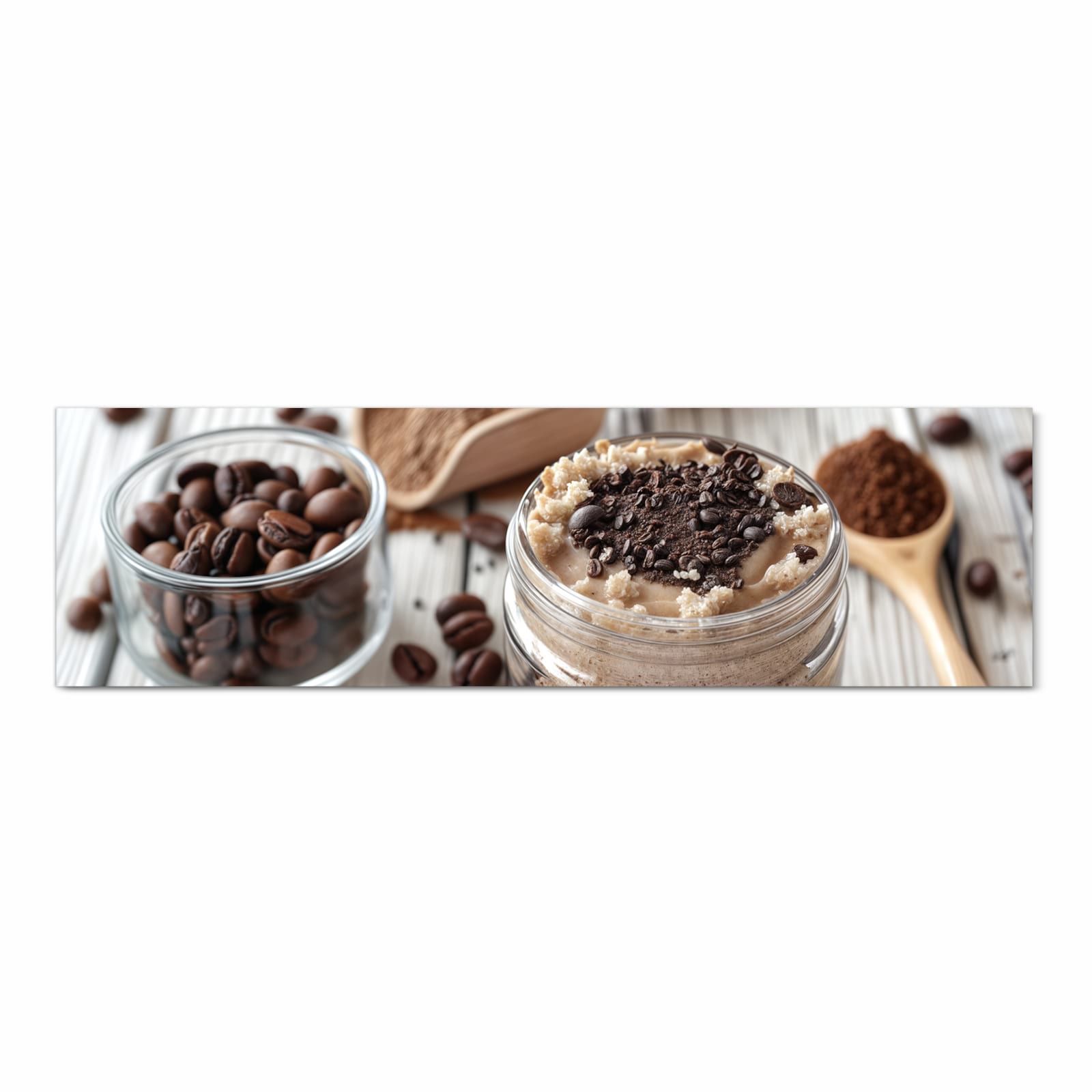 Waschbarer Teppich für Esstisch mit Motiv Kaffeedessert Glas in Frontansicht für Ordnung