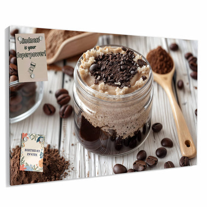 Metall Magnettafel mit dem Motiv Kaffeedessert im Glas