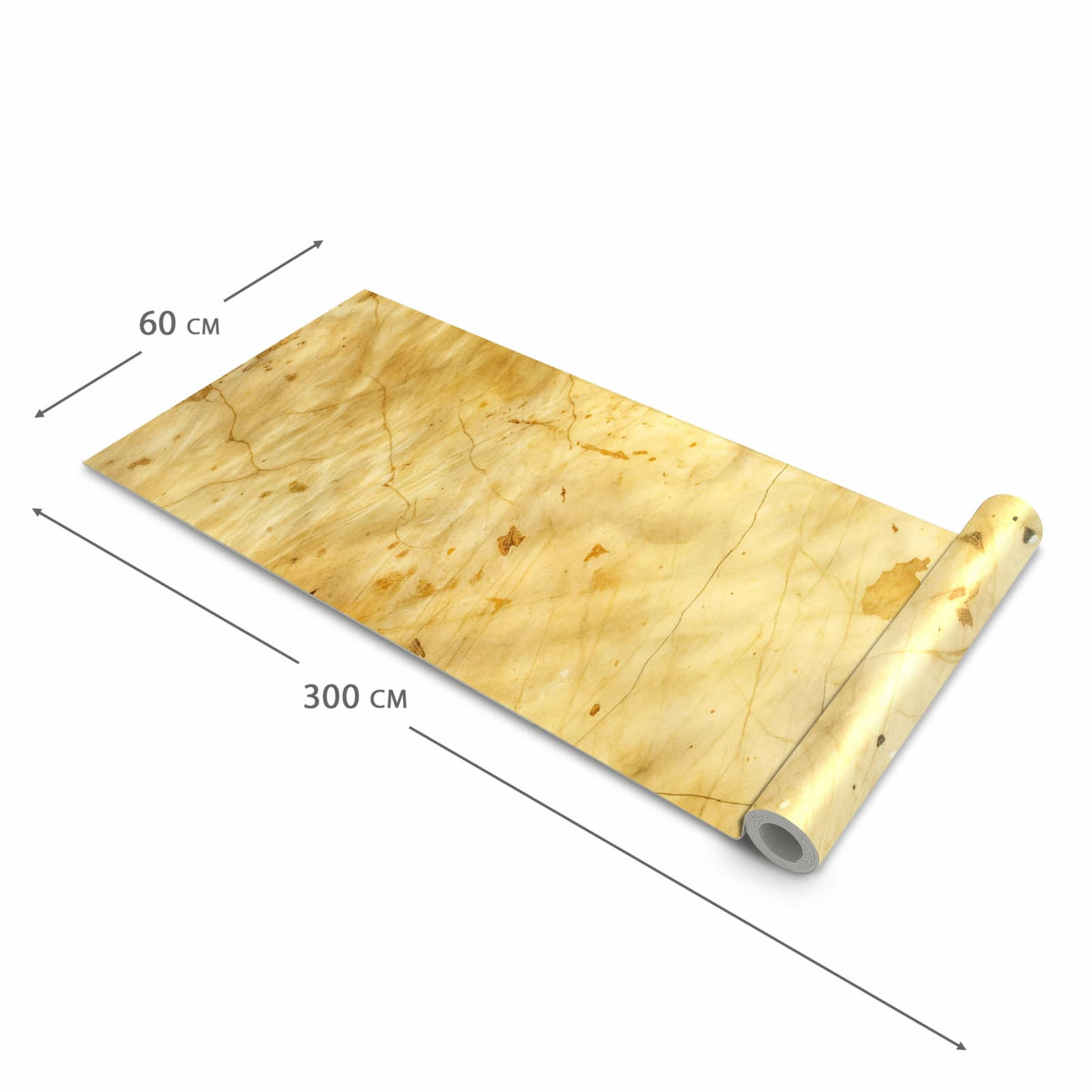Feuchtigkeitsresistenter Küchenläufer mit Motiv Marmorierte Oberfläche in der Größe 60x180 cm