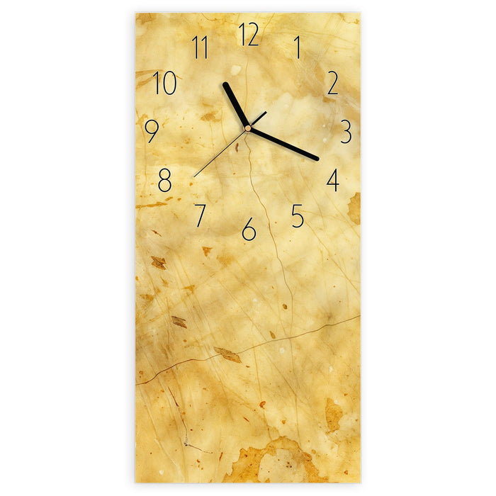 Wanduhr Marmorierte Oberfläche aus Glas – Hochformat 30 × 60 cm mit Ziffernblatt Elegant