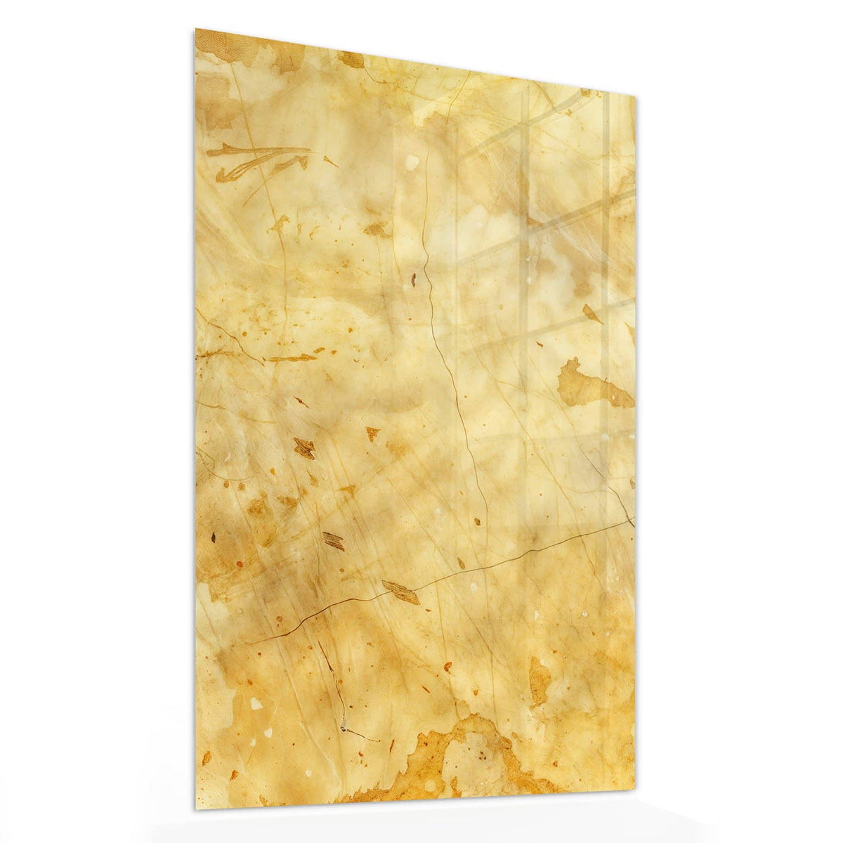 11 Größen – von 30 × 60 bis 60 × 150 cm – Wandbild - Honiggelber Marmor - Hochformat