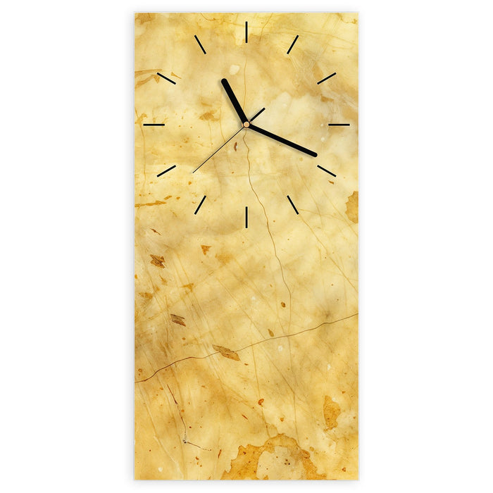 Wanduhr Marmorierte Oberfläche aus Glas – Hochformat 30 × 60 cm mit Ziffernblatt Linie
