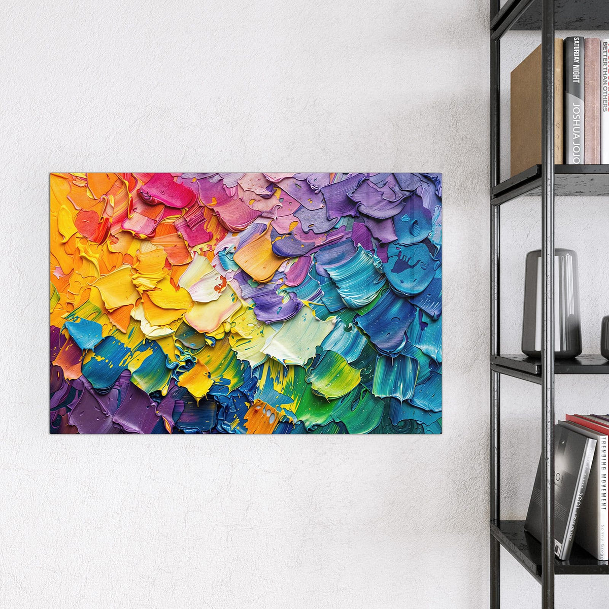 Magnettafel - Regenbogenfarben – Spachtelfarbe in Regenbogenfolge