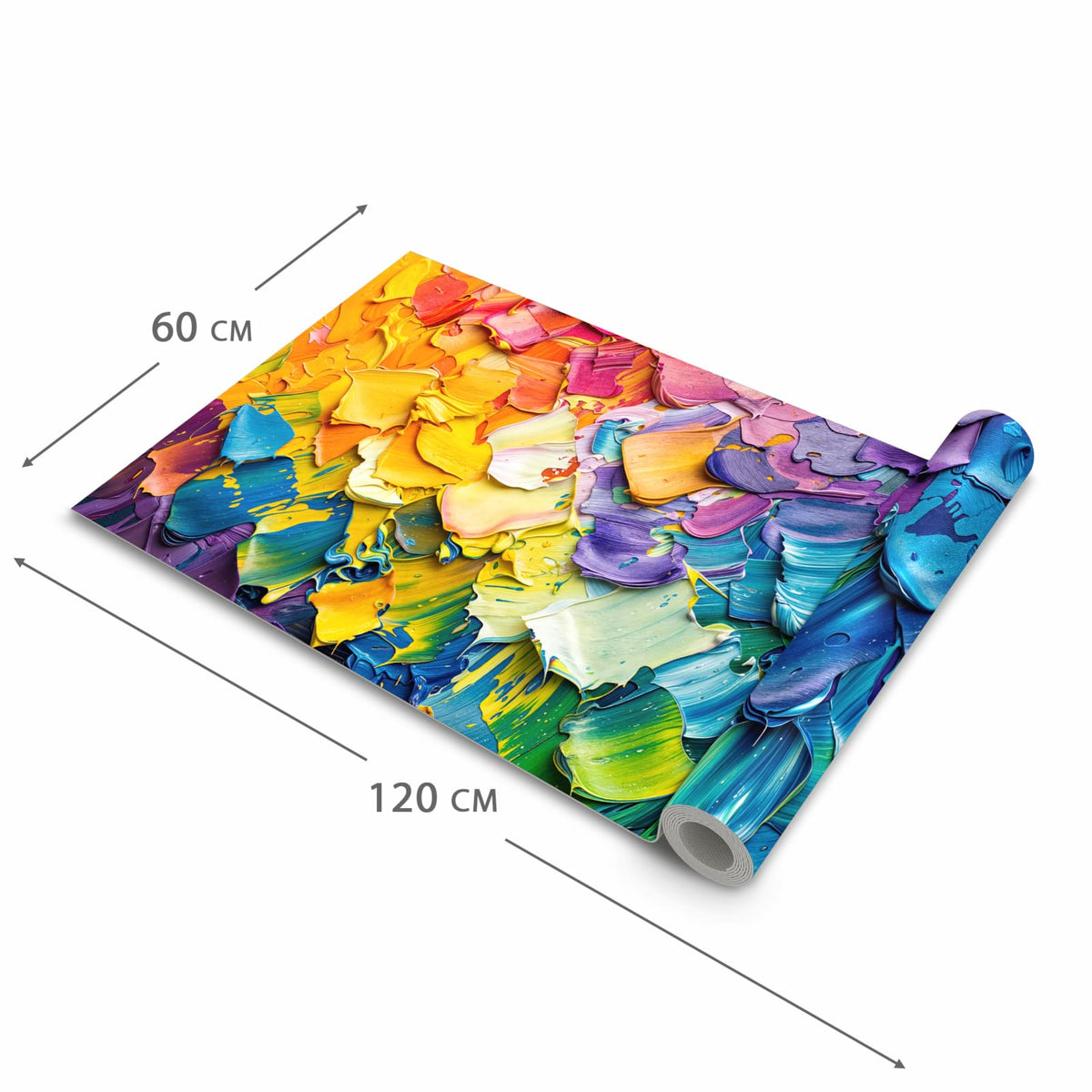 UV-beständiger Küchenteppich mit Motiv Farbenfrohe Pinselstriche in der Grösse 60x150 cm