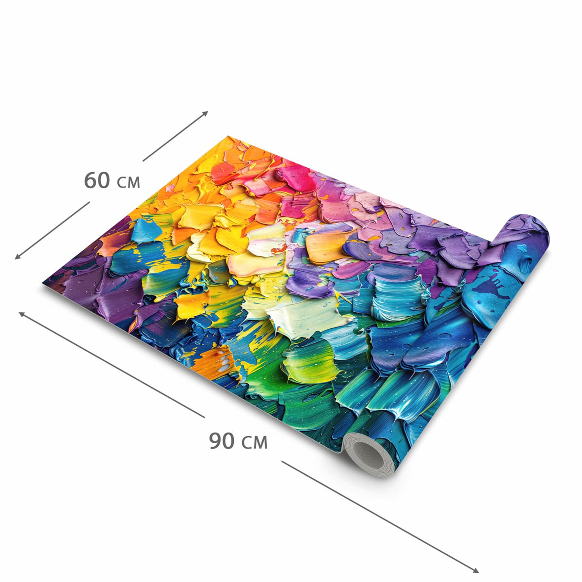Langlebiger rutschfester Küchenteppich mit Motiv Farbenfrohe Pinselstriche in der Grösse 60x150 cm