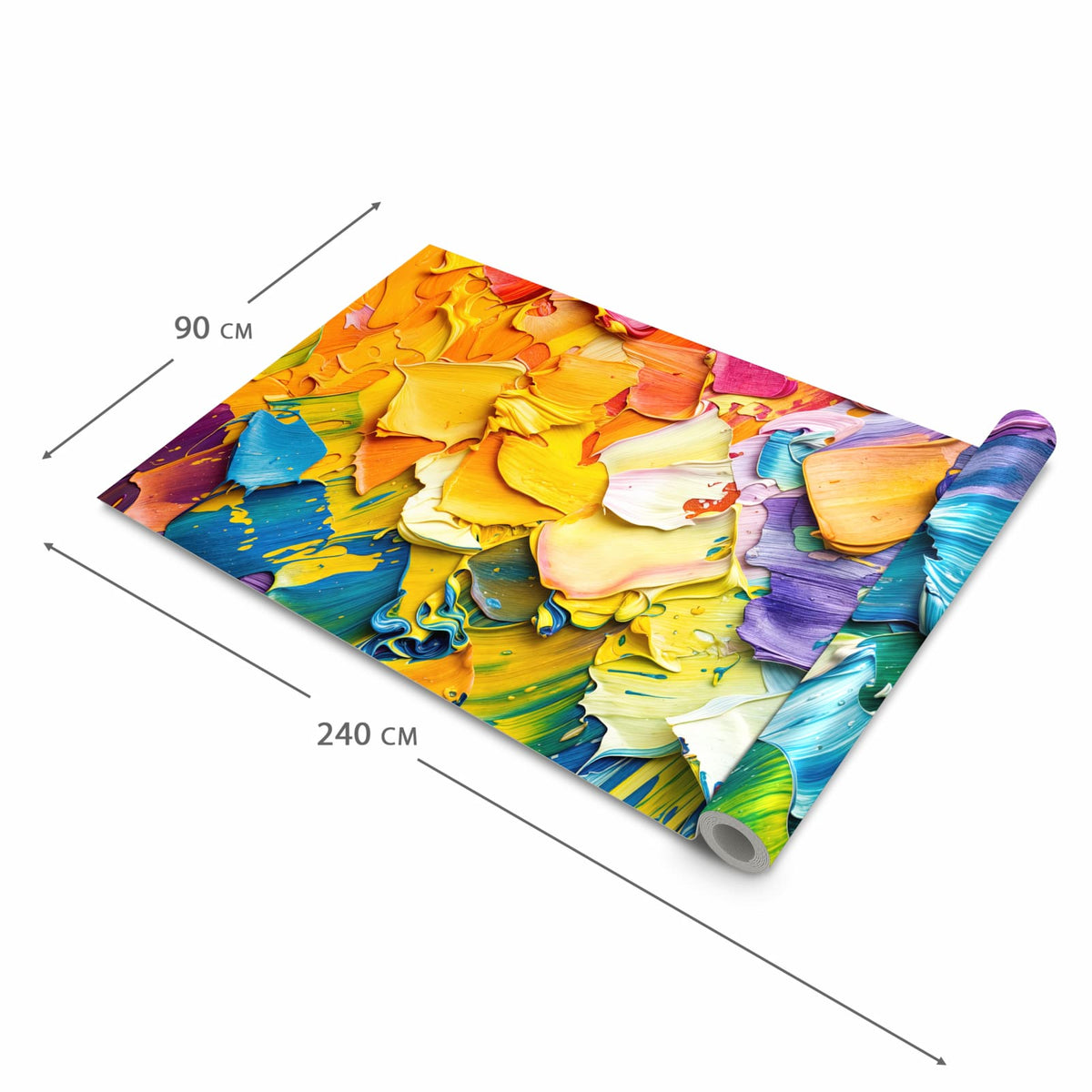 Rutschfester Küchenläufer mit Motiv Farbenfrohe Pinselstriche in der Grösse 60x180 cm für angenehme Haptik