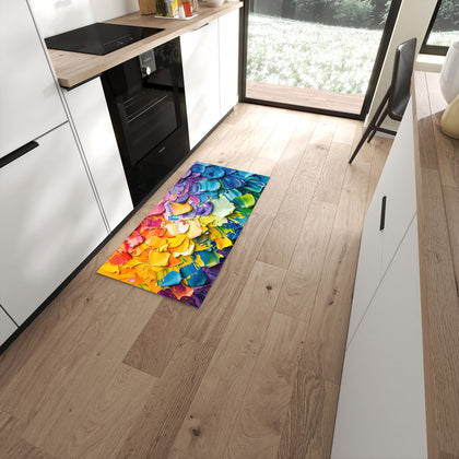 Küchenteppich mit dem Motiv Regenbogenfarben