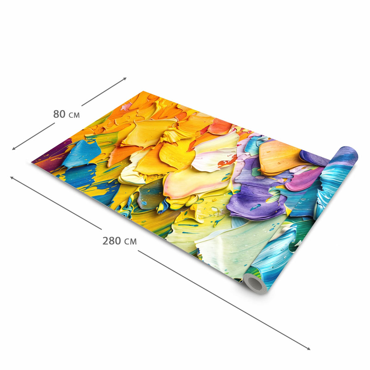 Komfortabler Küchenläufer mit Motiv Farbenfrohe Pinselstriche in der Grösse 60x180 cm