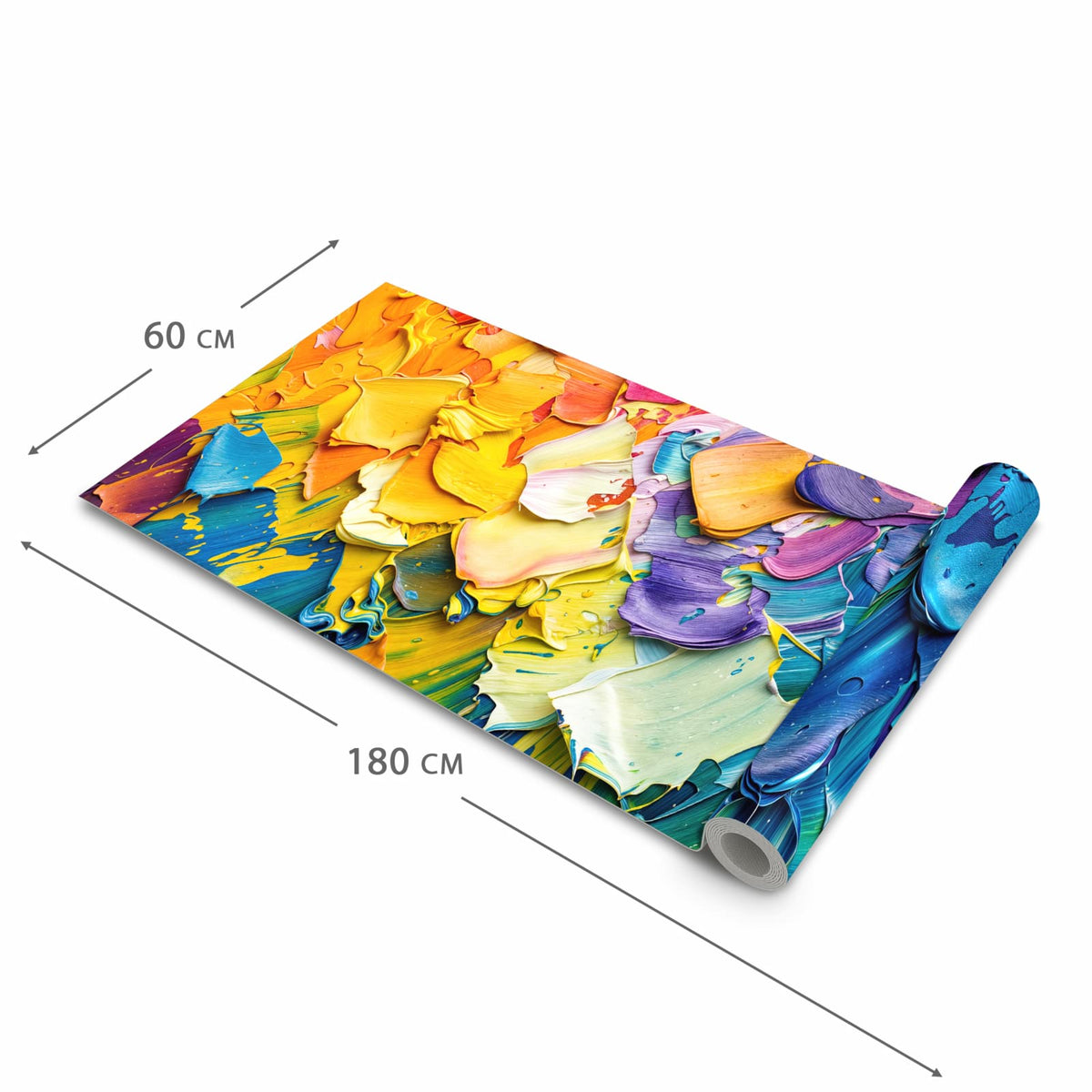 Wasserabweisender Küchenteppich mit Motiv Farbenfrohe Pinselstriche in der Grösse 60x150 cm