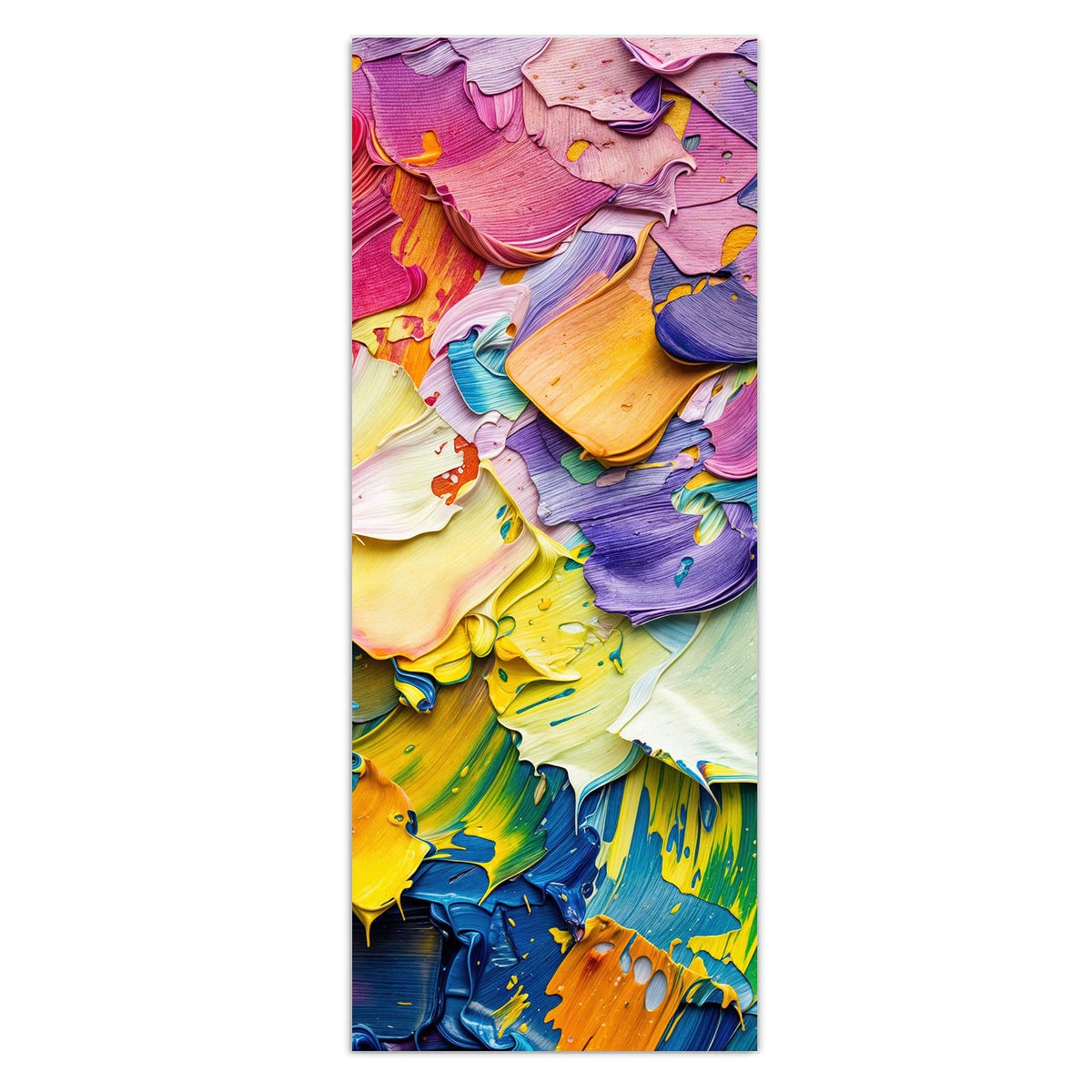 Wandbild - Regenbogenfarben - Hochformat – Spachtelfarbe in Regenbogenfolge