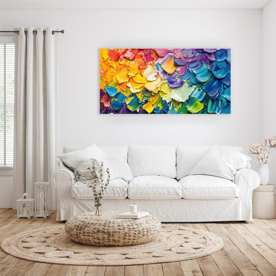 Maße Wandbild - Regenbogenfarben - Querformat