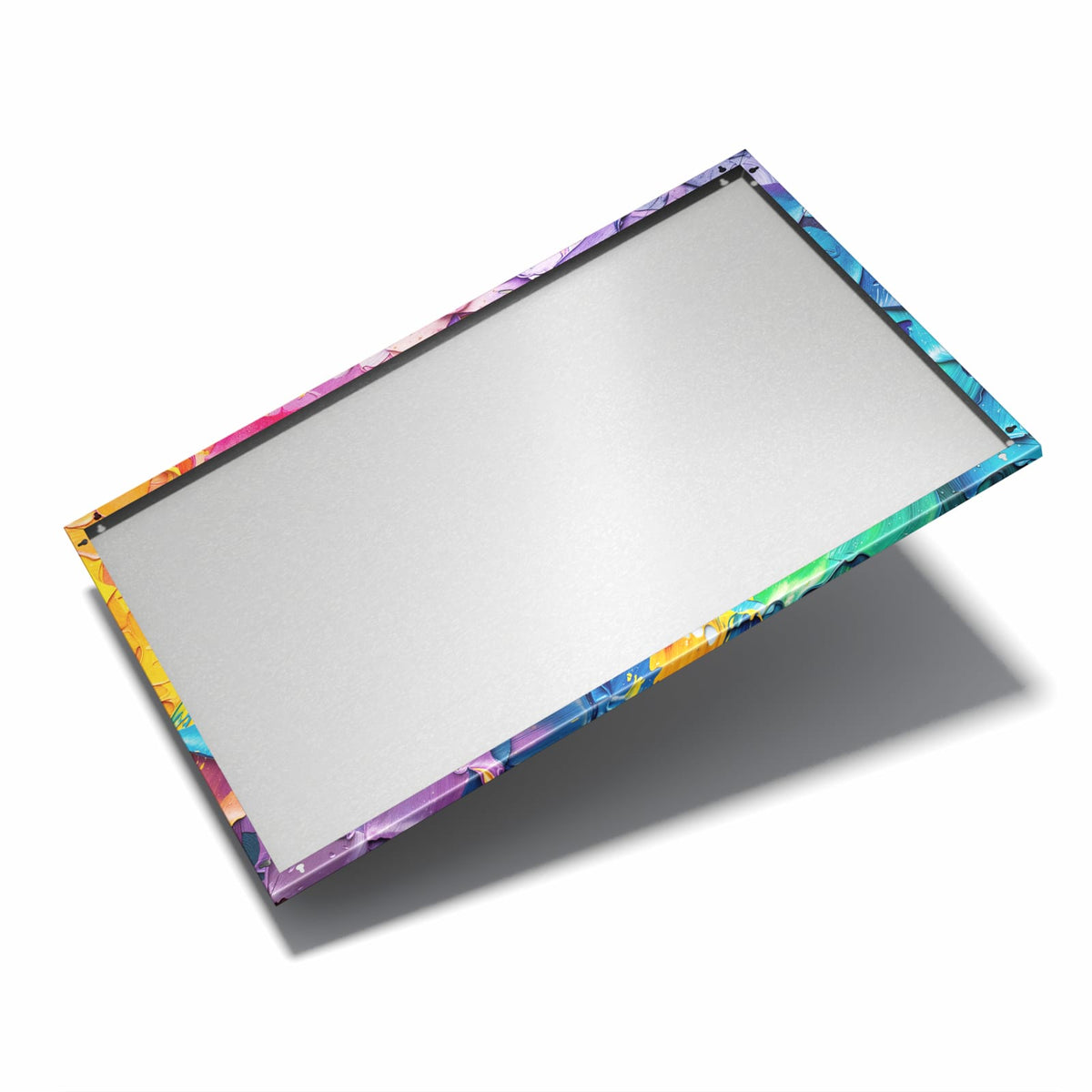 Nur 7 mm – liegt eng an der Wand – Metall Magnettafel - Regenbogenfarben