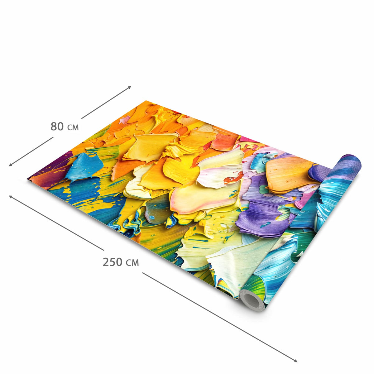 Pflegeleichter Küchenläufer mit Motiv Farbenfrohe Pinselstriche in der Grösse 60x180 cm