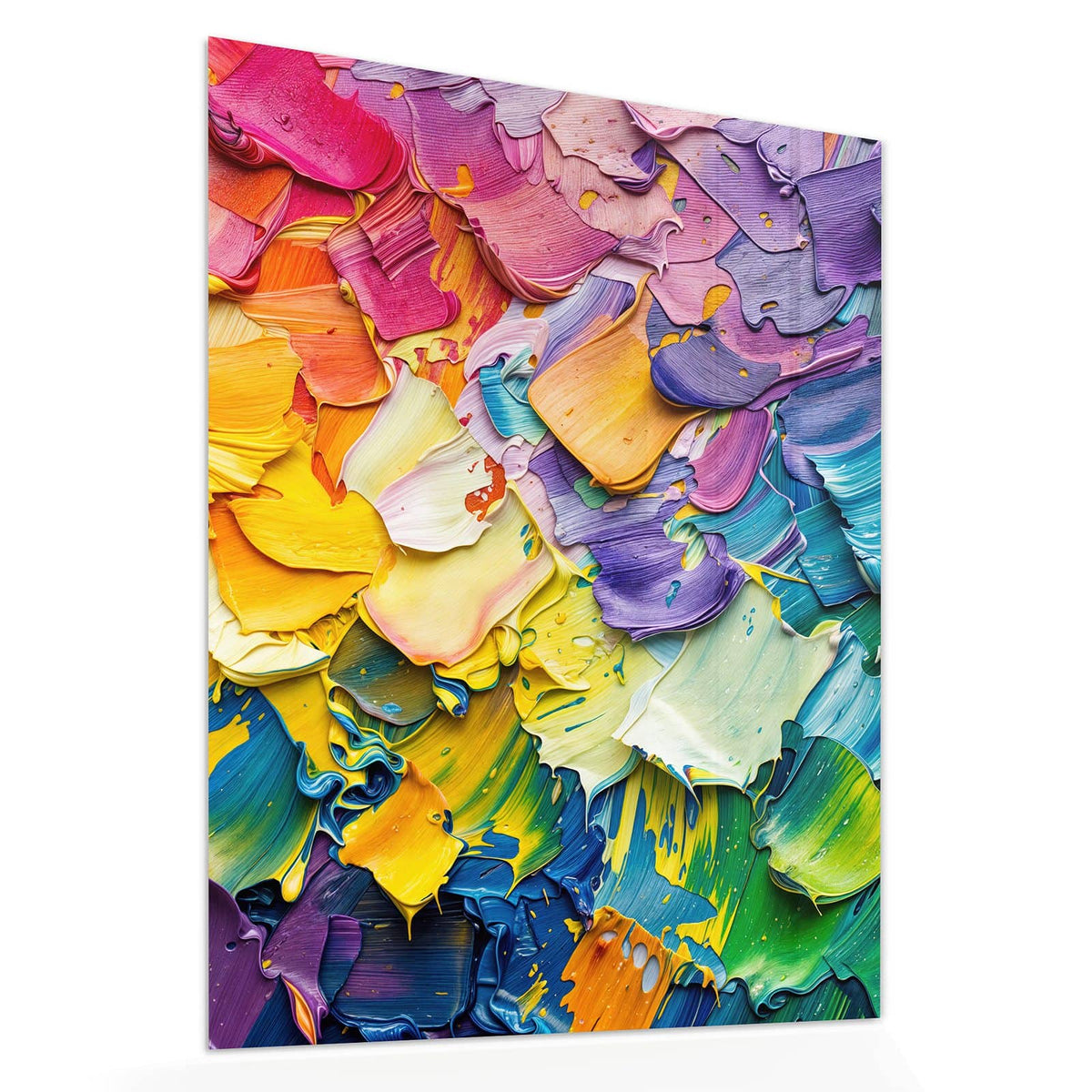 Echtglas, 4 mm – kein Acryl, keine Folie – Wandbild - Regenbogenfarben - Hochformat