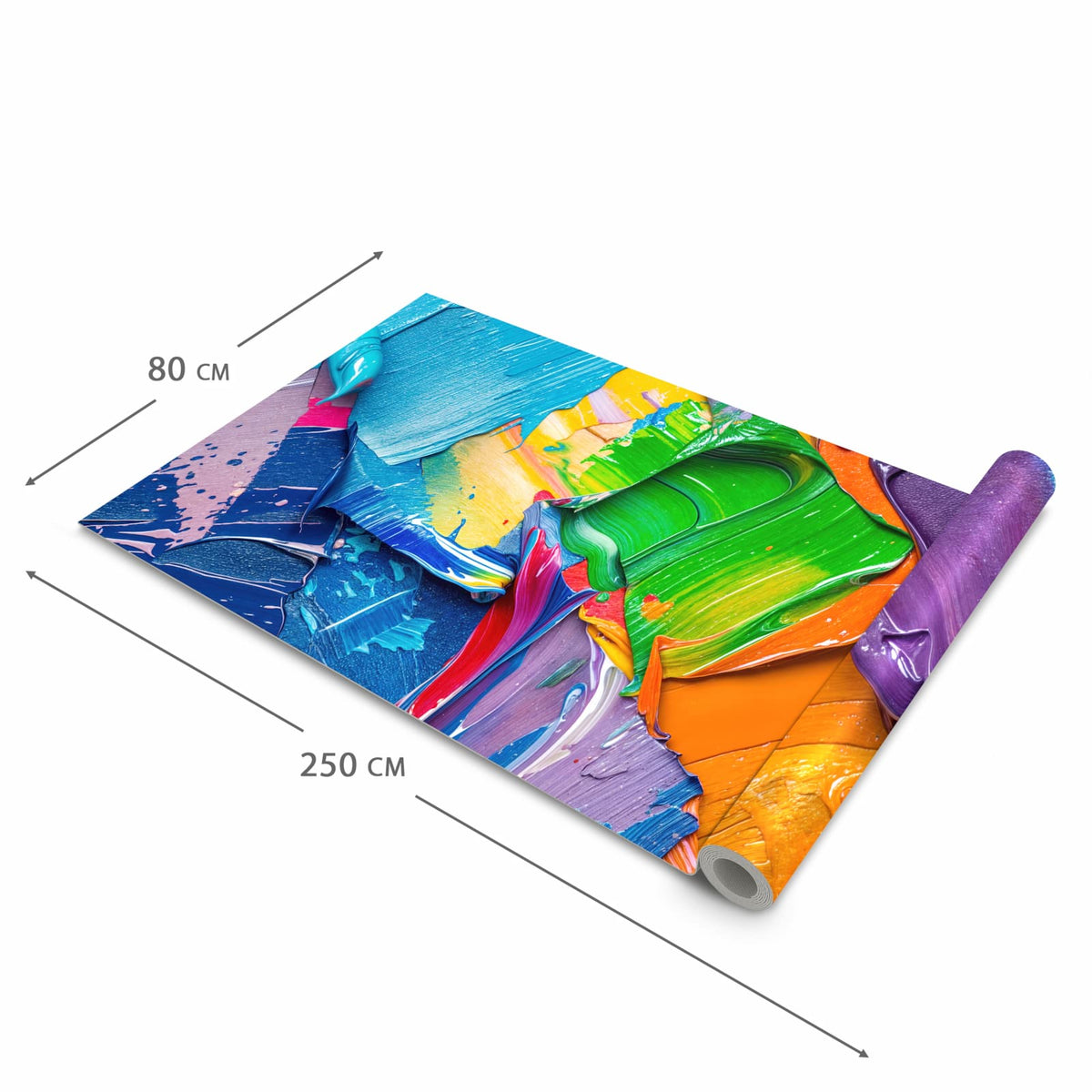 Formstabiler rutschfester Küchenteppich mit Motiv Farbsymphonie in der Grösse 60x150 cm