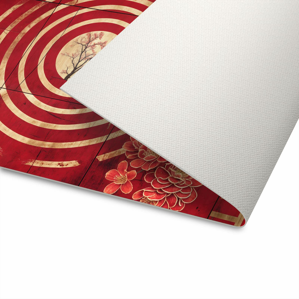 Schmutzabweisender Bodenläufer mit Motiv Blumenmuster Kreise in der Unterseite