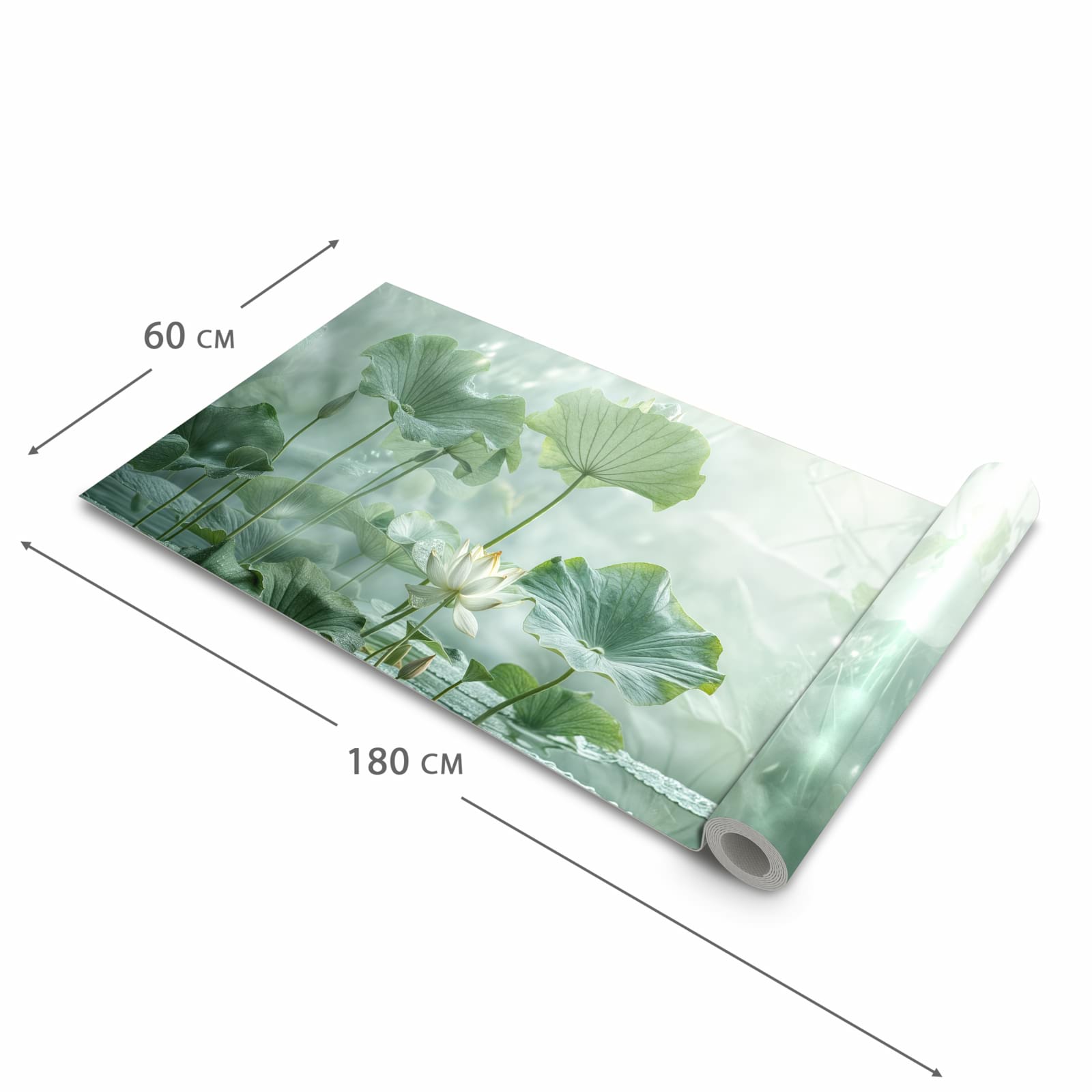 Wasserabweisender Küchenteppich mit Motiv Lotusteich in der Grösse 60x150 cm