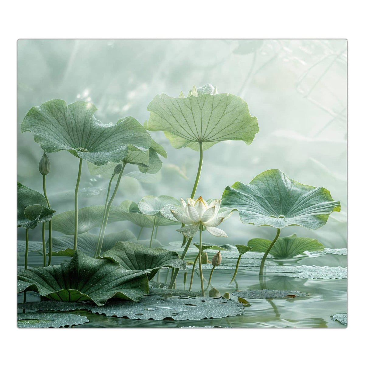 1-teilige Herdabdeckung mit Lotusteich-Motiv in der Frontansicht #grösse_1-Teilig (60x52cm)