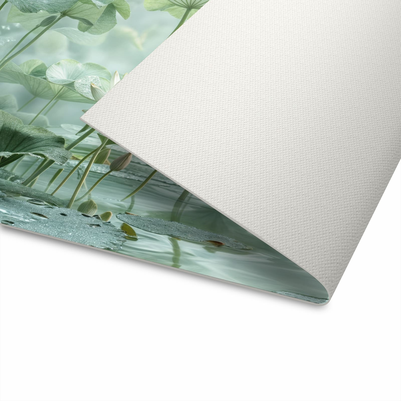 Rutschfester waschbarer Küchenteppich mit Motiv Lotusteich in der Unterseite