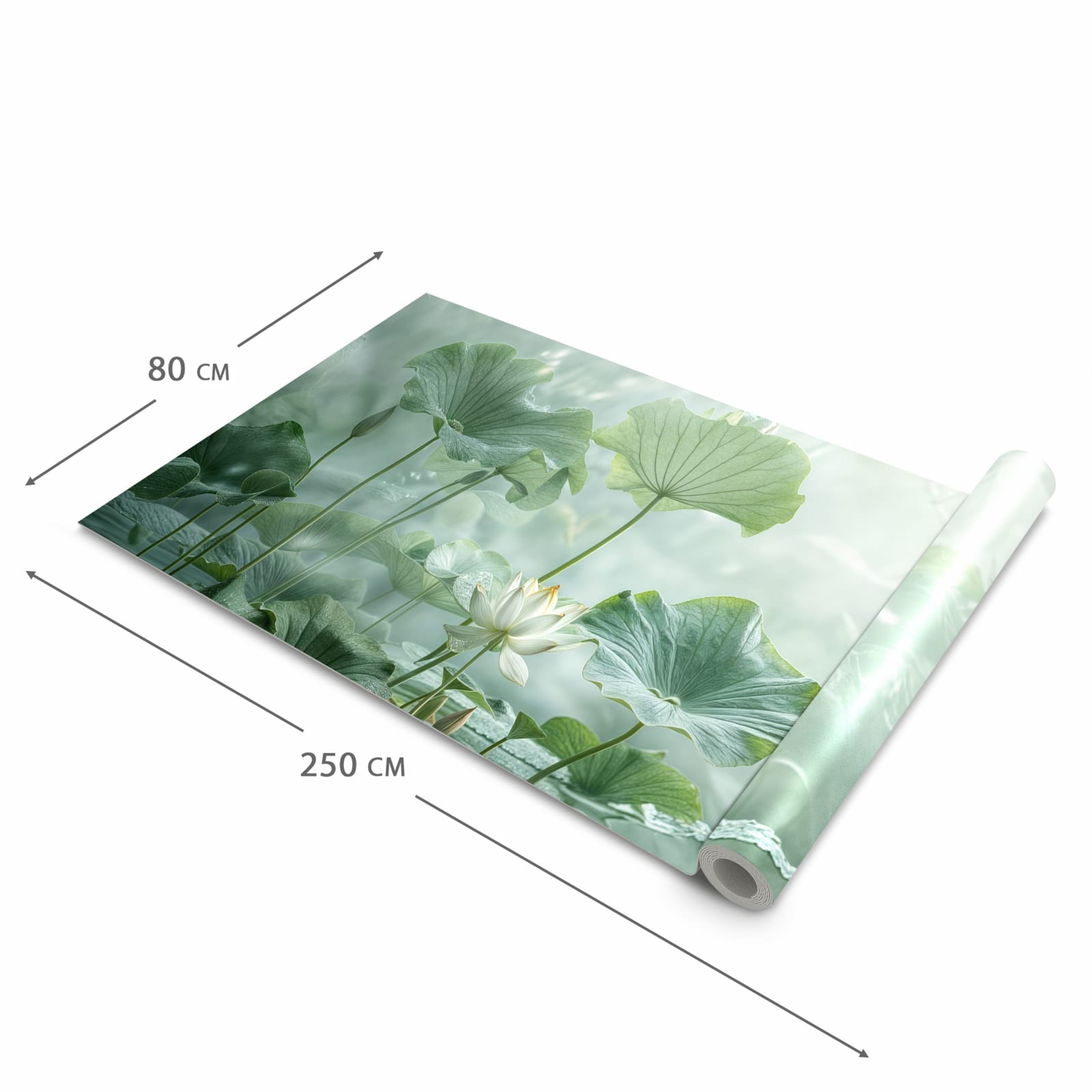 Pflegeleichter Küchenläufer mit Motiv Lotusteich in der Grösse 60x180 cm