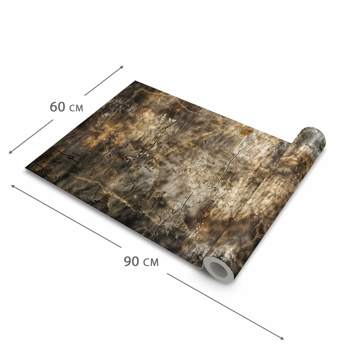 Formstabiler abwaschbarer Küchenteppich mit Motiv Abstrakte Verwitterung in der Grösse 60x120 cm