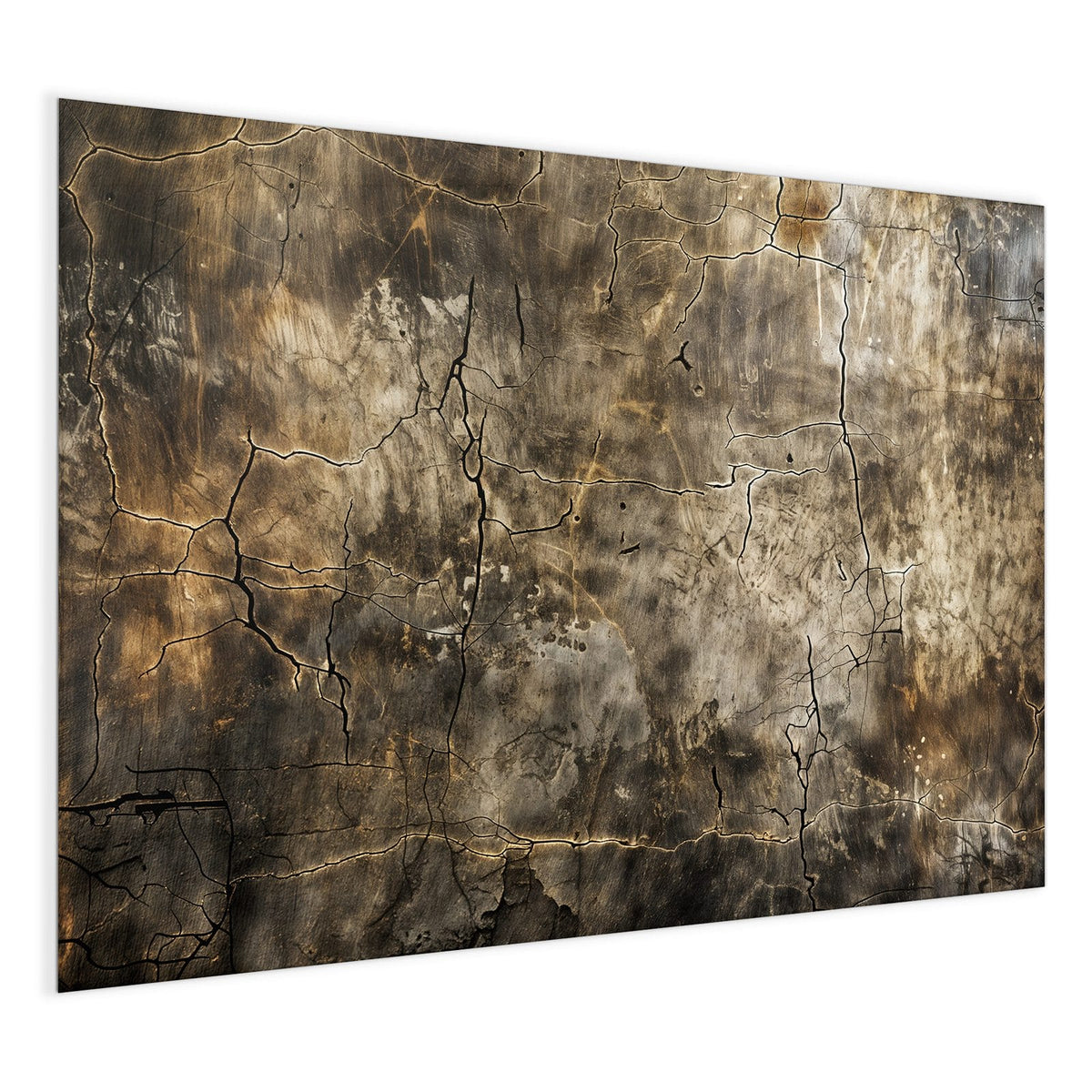 4 mm Glas statt lackiertem Blech – Glas Magnettafel - Rissige Erdtöne