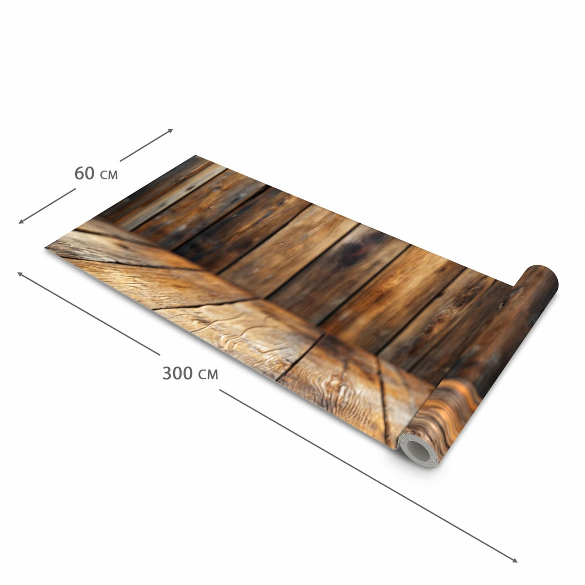 Komfortabler waschbarer Küchenteppich mit Motiv Holzbodenoptik in der Grösse 60x120 cm