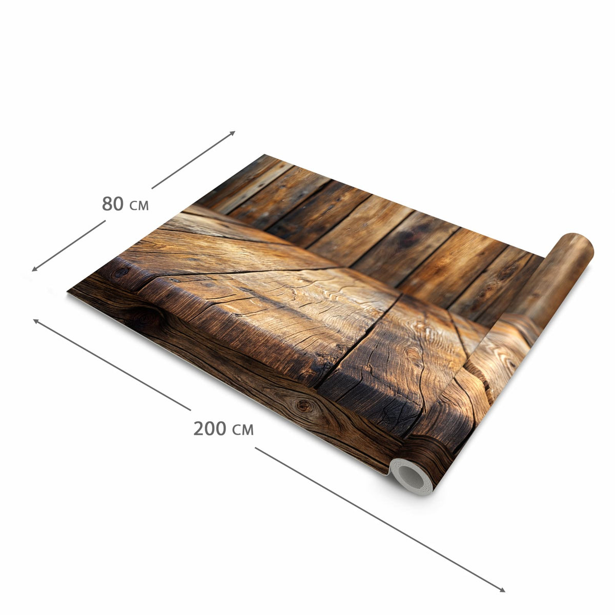 Pflegeleichter Küchenläufer mit Motiv Holzbodenoptik in der Grösse 60x120 cm