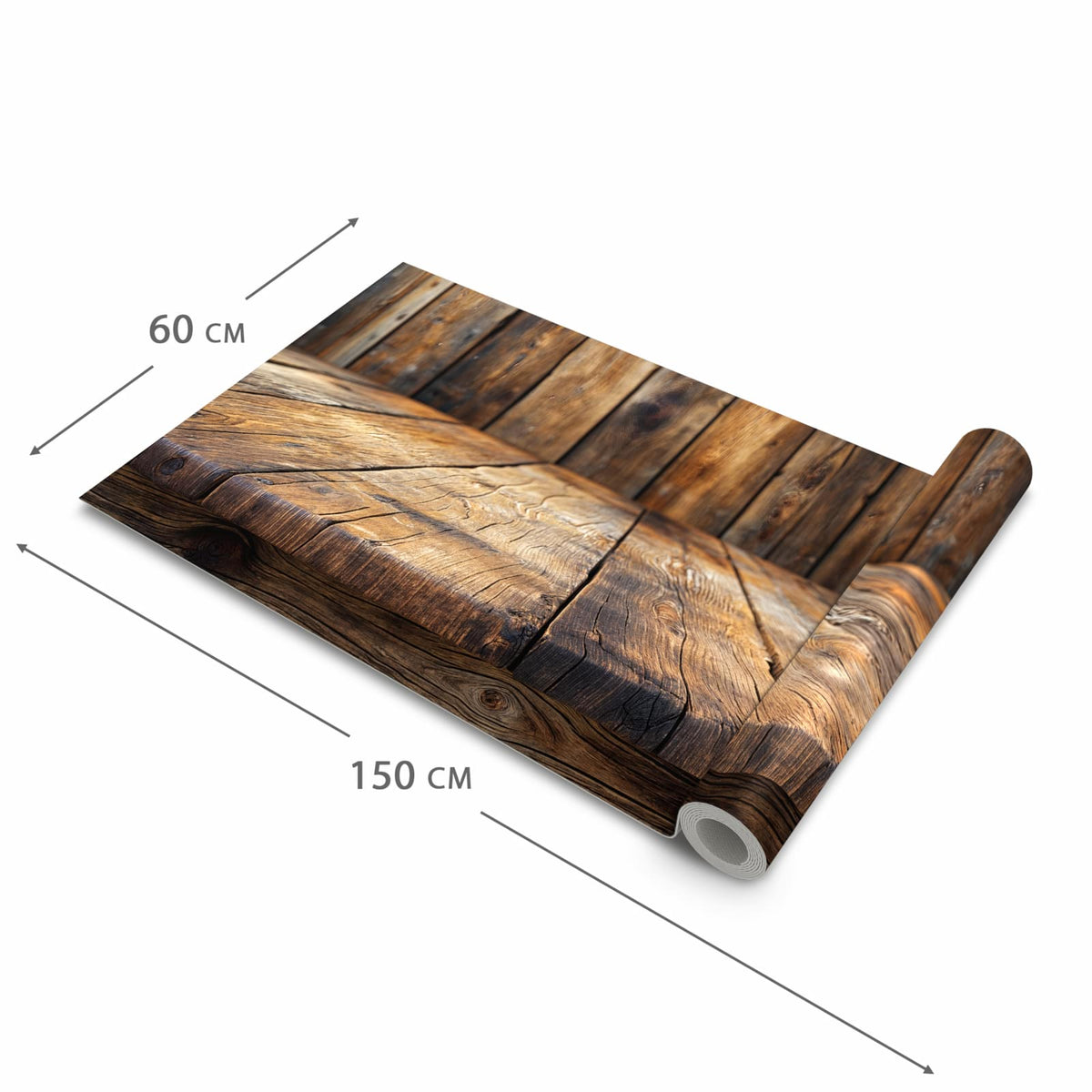 Geruchsneutraler Küchenteppich mit Motiv Holzbodenoptik in der Grösse 60x120 cm zum Waschen