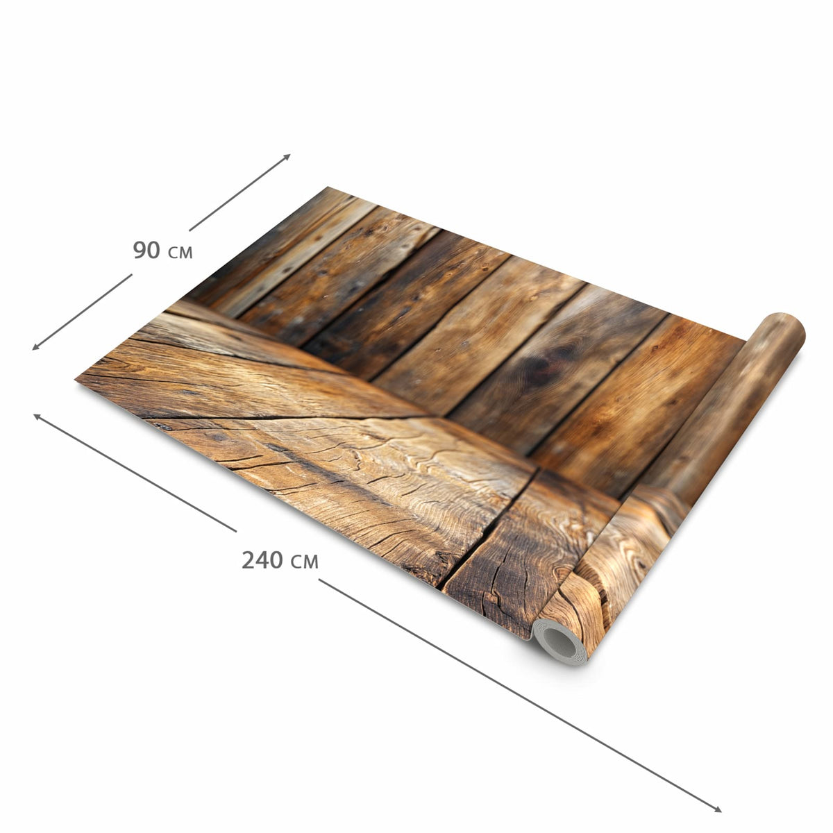 Langlebiger waschbarer Küchenläufer mit Motiv Holzbodenoptik in der Grösse 60x120 cm