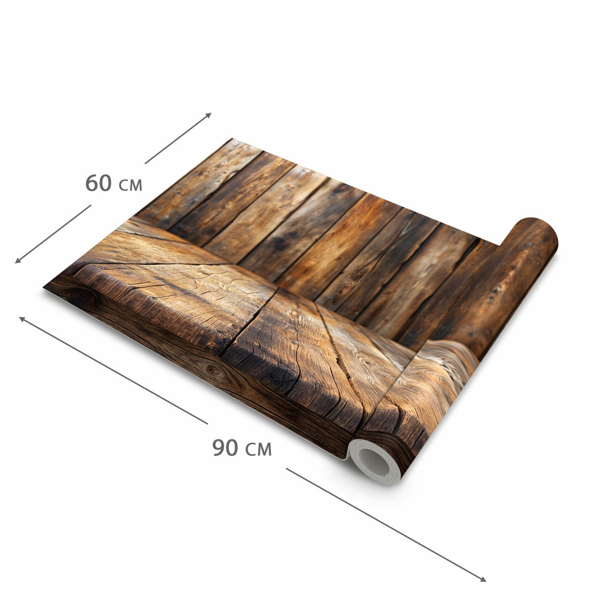 Rutschhemmender Küchenläufer mit Motiv Holzbodenoptik in der Grösse 60x120 cm