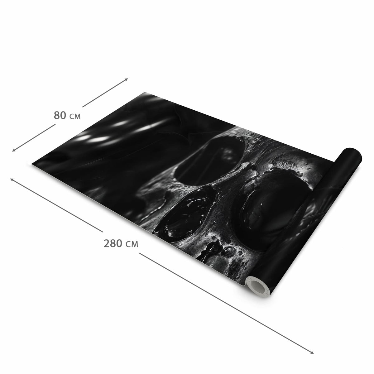 Geräuschdämpfender waschbarer Küchenläufer mit Motiv Schädelaufnahme in der Größe 90x240 cm