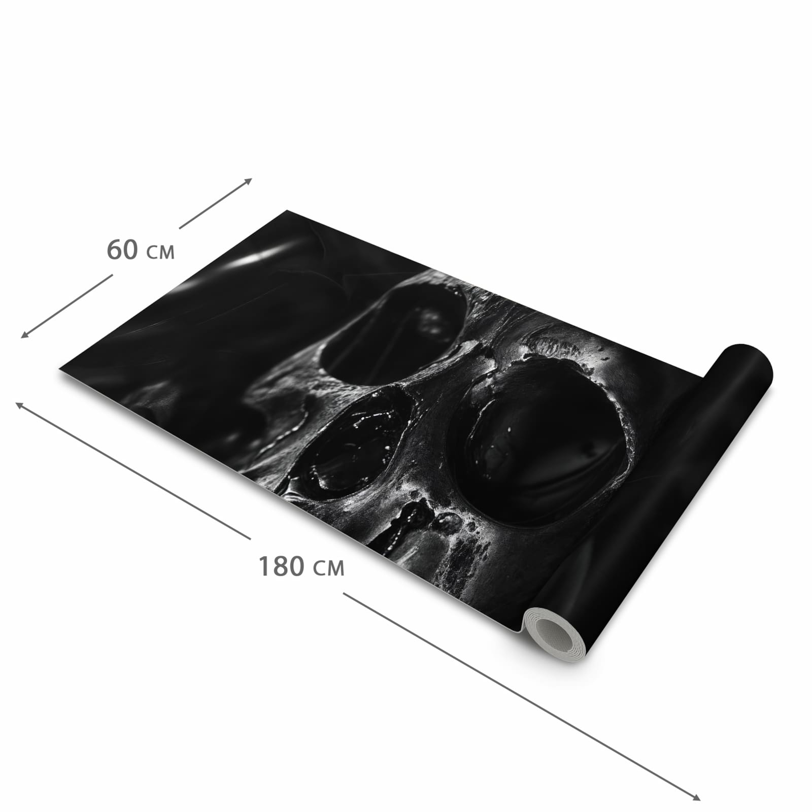 Bodenschonender Küchenteppich mit Motiv Schädelaufnahme in der Grösse 90x240 cm, waschbar